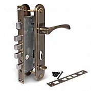 Картинка Замок врезной тяжёлый цилиндровый Apecs T-0523-C-AB-L бронза левый